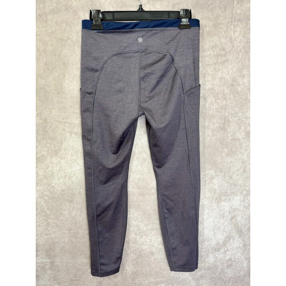 Athleta 7/8 Leggings Womens Medium Ultimate Stash Pocket Heather Blue Pants - Picture 5 of 11